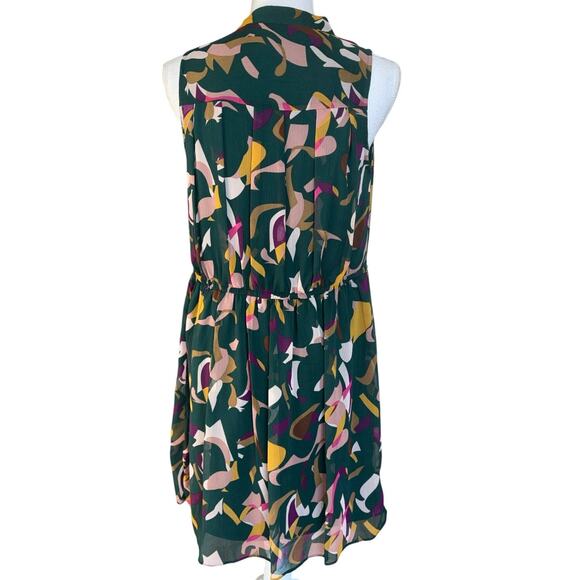 New Nine West Green Print Sleeveless Dress Small - Picture 2 of 6